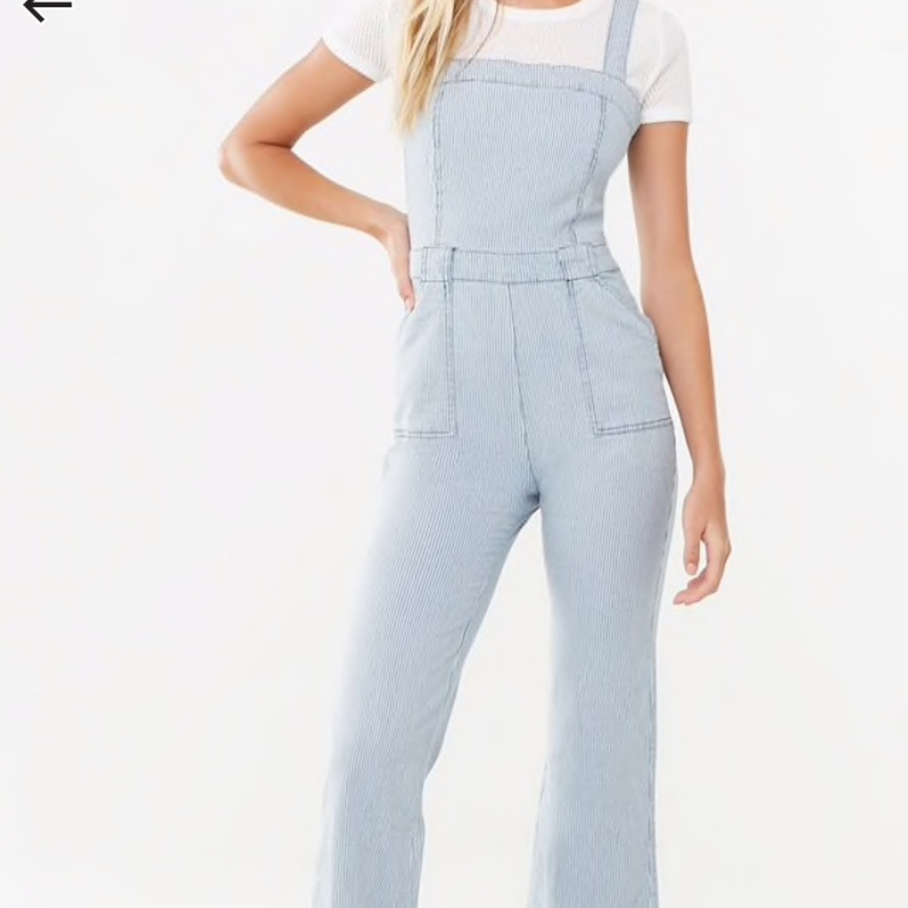 Pinstripe Flare Overalls